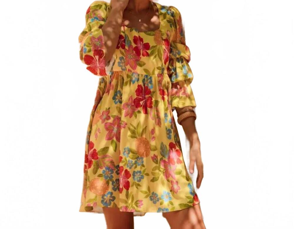 NEW ODDI floral embroidery printed mini dress in multi
